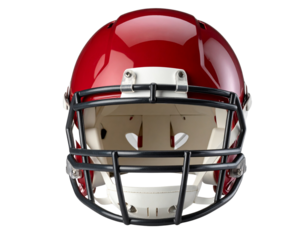 “Classic American Football Helmet Front View, Isolated on Transparent Background”