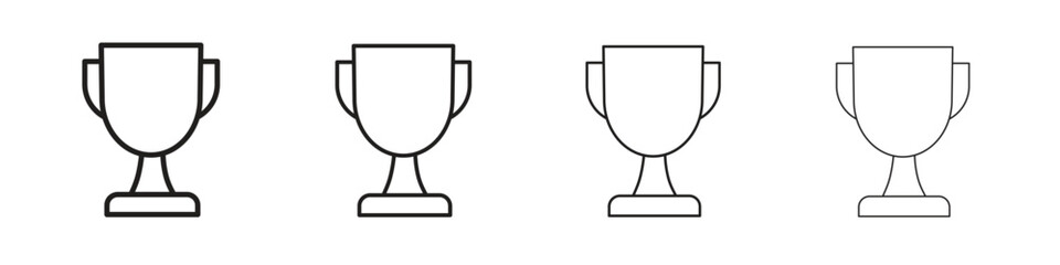 Trophy icons illustrations collection on white background. Pixel perfect vector graphics