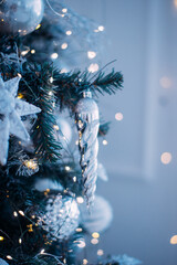 Silver baubles christmas tree