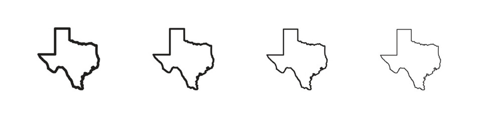 Texas icons illustrations collection on white background. Pixel perfect vector graphics