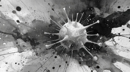 Microscopic virus illustration highlighting pathogen structure, infection process, and biological impact for healthcare, science, and medical research market