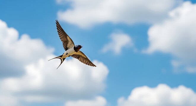 A Swallow Soars Through the Sky.