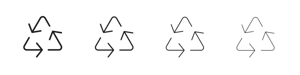 Fototapeta premium Recycle icons illustrations collection on white background. Pixel perfect vector graphics