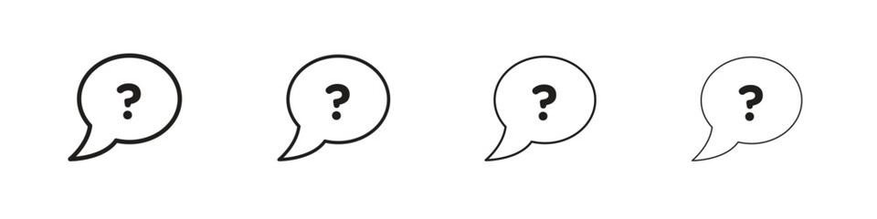 Question mark icons illustrations collection on white background. Pixel perfect vector graphics