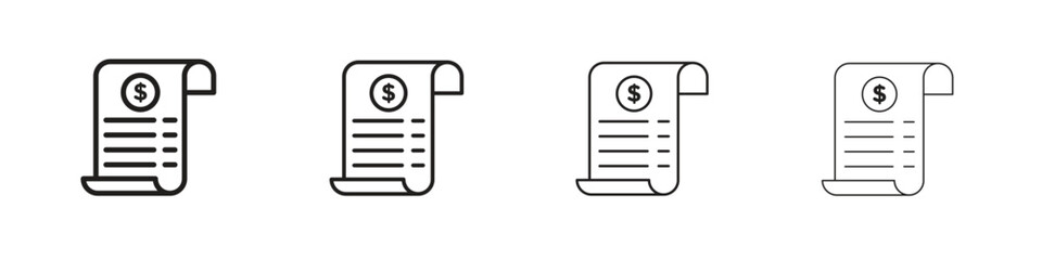 Payroll icons illustrations collection on white background. Pixel perfect vector graphics