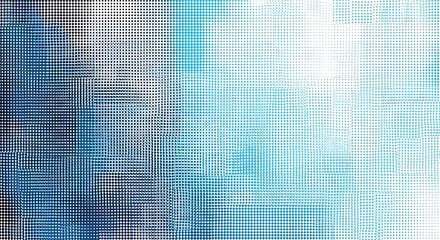 Abstract digital artwork featuring a gradient of soft blue tones composed of small, subtle dots
