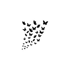 Set of butterfly silhouette vector design