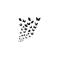 Set of butterfly silhouette vector design