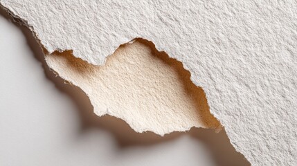 Torn Paper Texture Background with a Ripped Hole Revealing a Subtle Layer, Ideal for Mockups