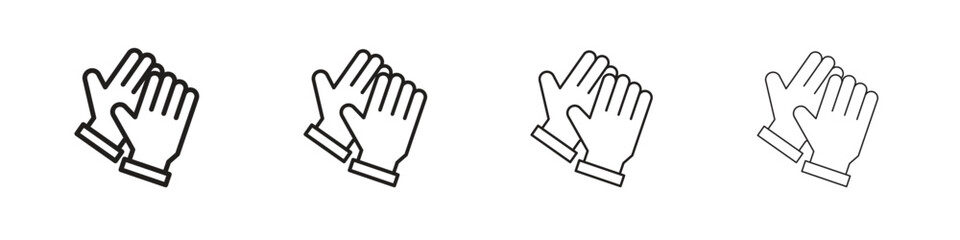 Glove icons illustrations collection on white background. Pixel perfect vector graphics