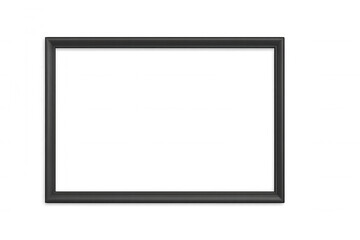 Sleek black rectangular frame with transparent background, enhancing minimalist design for contemporary art and photo display
