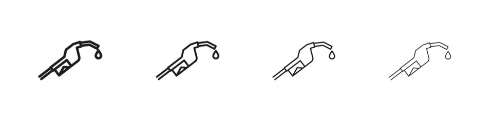 Fuel icons illustrations collection on white background. Pixel perfect vector graphics