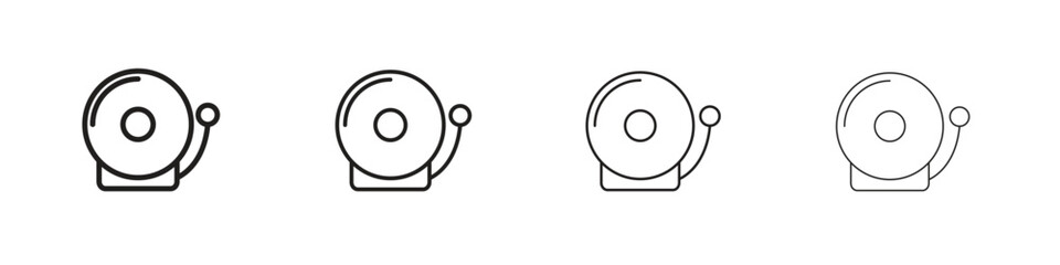 Fire alarm icons illustrations collection on white background. Pixel perfect vector graphics
