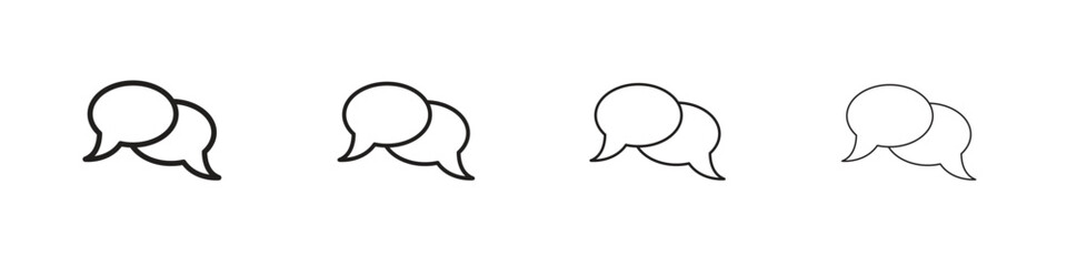 Discussion icons illustrations collection on white background. Pixel perfect vector graphics