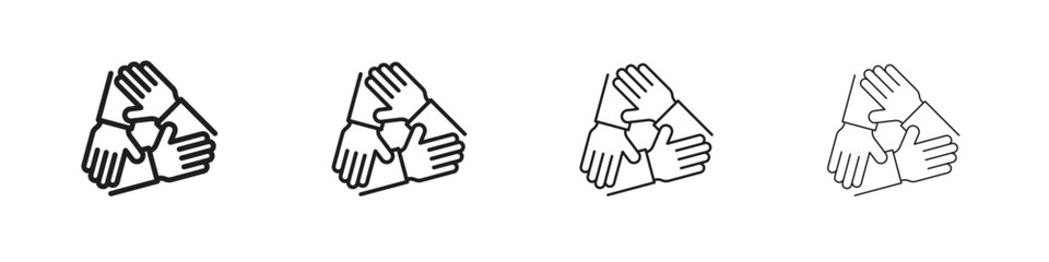 Collaboration icons illustrations collection on white background. Pixel perfect vector graphics