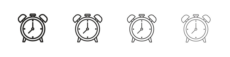 Clock icons illustrations collection on white background. Pixel perfect vector graphics