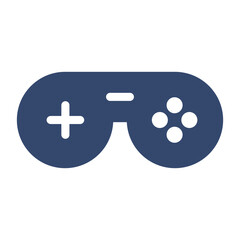 A simple flat navy blue gamepad icon