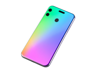  “Floating 3D Smartphone Icon with Glossy Gradient Screen, Minimal Emoji Aesthetic, Isolated PNG”