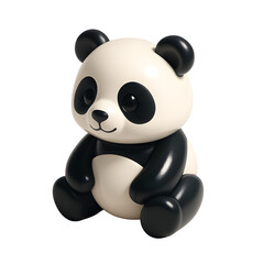 Naklejka premium 3D Panda Icon Cute Cartoon Animal Illustration with Transparent Background