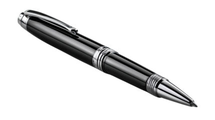 Sleek Writing Instrument: A sophisticated, high-end writing instrument, presented against a bright background, embodies elegance and precision with its polished metalwork and streamlined design.