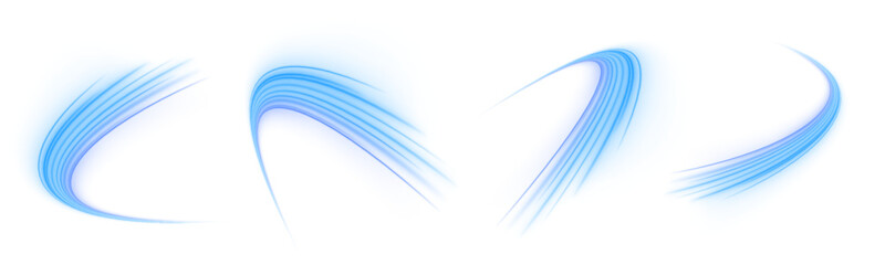 Neon blue arcs sweep across the screen in synchronized waves, forming a rhythm of digital flow. Ideal for illustrating futuristic data systems. © Extrastock