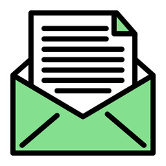 Corporate Communication Notification icon from the Corporate icon collection (Outline Color Lineal Style)