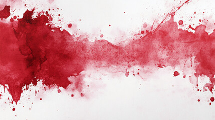 Realistic close-up of red ink splatter on white paper background, textured stains resembling blood, high-contrast dramatic photo for horror thriller, crime scene concept art abstract background