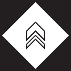 Up arrow icon vector. Scroll up logo design. Move up vector icon illustration in rhombus isolated on black background