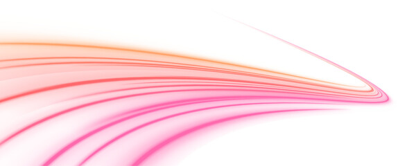 Curved speed lines swirl in vibrant gradients, forming a motion vortex effect. Each streak flows smoothly with light and velocity. Great for dynamic web design or interfaces. PNG