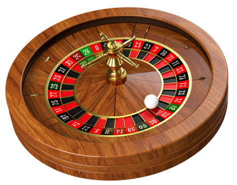 3D Realistic Casino Roulette Wheel with Metallic Finish, isolated on Transparent Background - Powered by Adobe