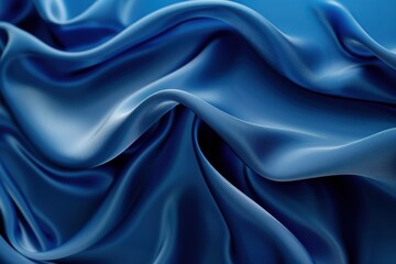 Obraz premium Blue silk fabric folds