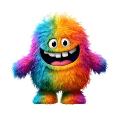 Fototapeta premium Fantasy Cartoon Rainbow Monster – Bright and Cheerful Design