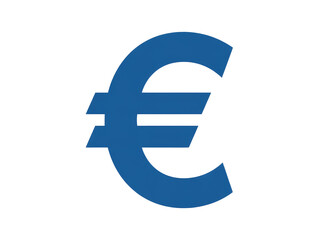 Fototapeta premium Blue euro symbol graphic on black background icon isolated on white transparent background png jpg business people clipping path cutout 2025 2026 4k full hd poster banner label download