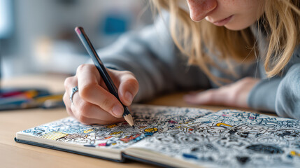 Professional art drawing sketch featuring creative illustration with detailed portrait, vibrant colors, artistic composition, and skilled craftsmanship in studio