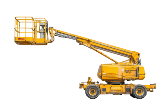 Cherry Picker – Industrial Lift Vehicle on Transparent Background