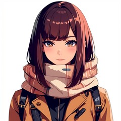 アニメ調の美少女の切り抜き用素材