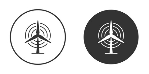 Wind turbine icons collection. Filled flat icons