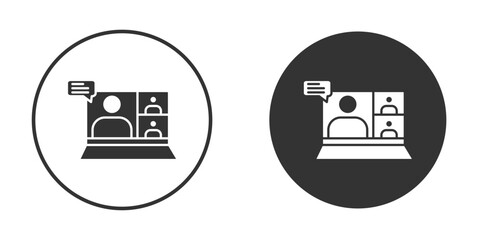 Webinar icons collection. Filled flat icons