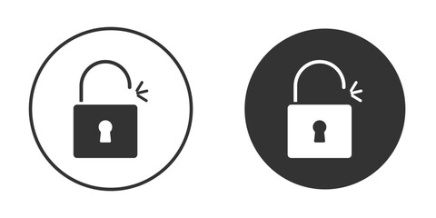 Unlock icons collection. Filled flat icons