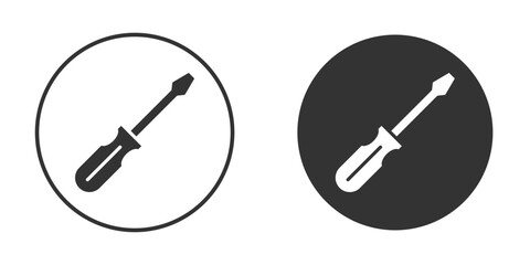 Screwdriver icons collection. Filled flat icons