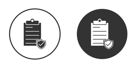 Insurance policy icons collection. Filled flat icons