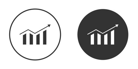 Growing graph icons collection. Filled flat icons
