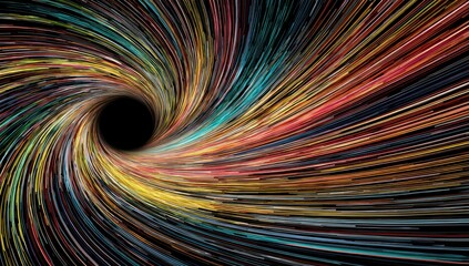 Fototapeta premium Cosmic Vortex: A Multicolored Swirl into the Unknown