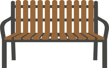 Simple Flat Illustration Comfortable Park Bench Seating Public Furniture Icon