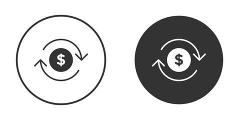 Cash flow icons collection. Filled flat icons