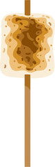 Simplified Flat Design Marshmallow On A Stick Toasted Treat Illustration