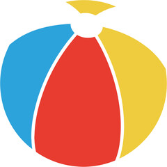 Flat Style Beach Ball Illustration Summer Holiday Vacation Fun Object