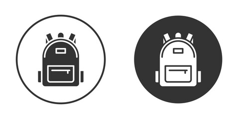 Backpack icons collection. Filled flat icons