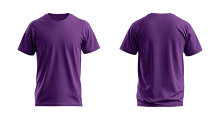 Purple t-shirt, front and back views