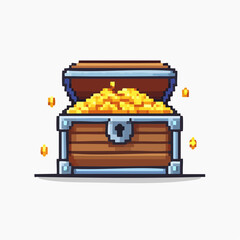 Pixel Treasure Chest Icon for RPG Adventure Game